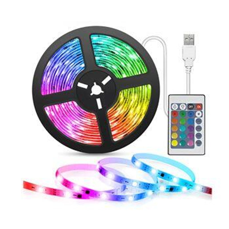 Tira de Luz LED RGB Verde Lyca – 5 Metros con Control Remoto y Alimentación USB
