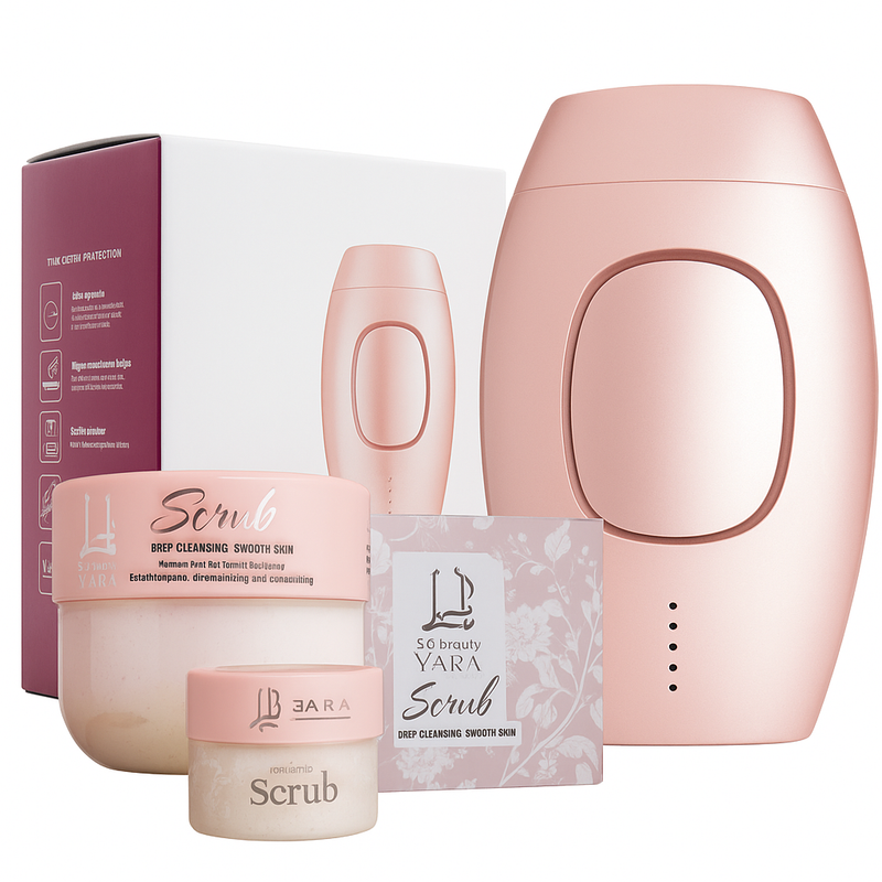 Combo exclusivo con exfoliante corporal 3Q Beauty de 350 ml y dispositivo de depilación láser